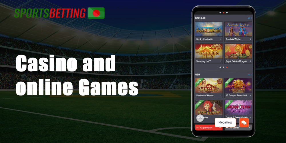 There are a lot of casino sections on Megapari for all Indian users