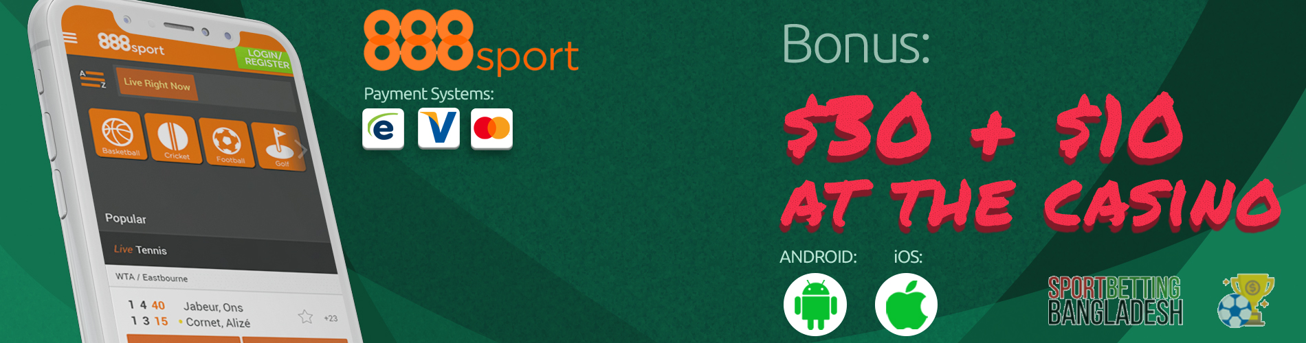 888sport Bangladesh app: payment systems, available platforms, welcome bonus.
