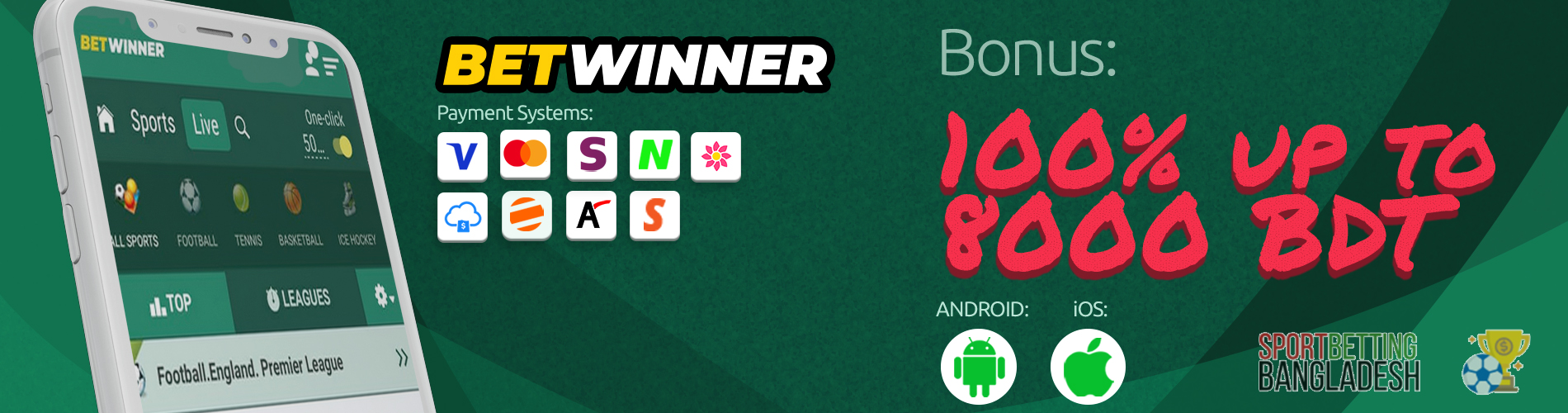 Betwinner Bangladesh app: payment systems, available platforms, welcome bonus.