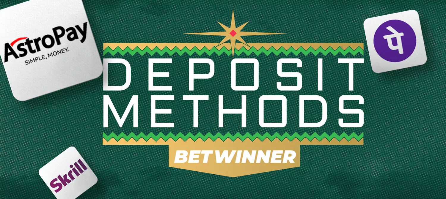 All available deposit methods on the betwinner platform.