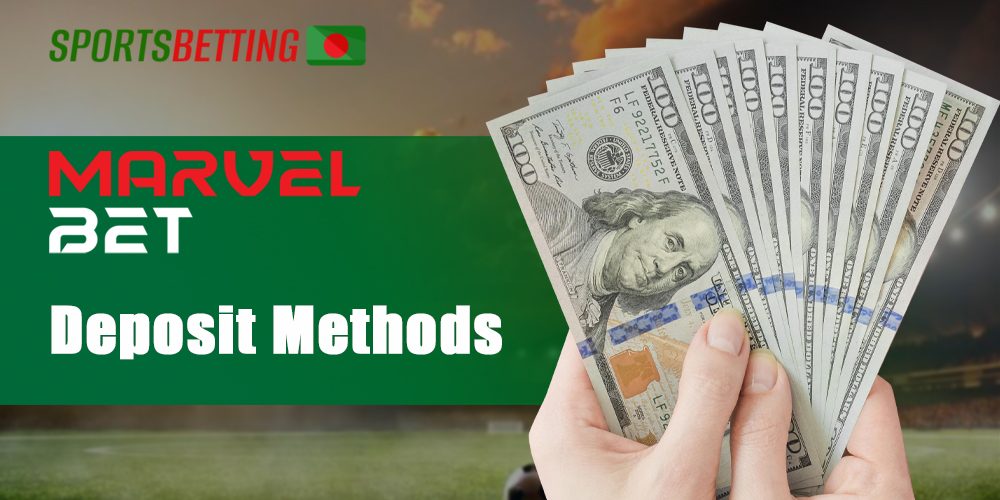 Available deposit methods and amounts at MarvelBet 