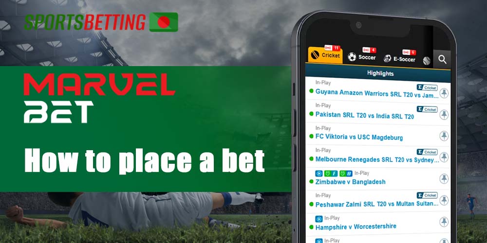 Instructions on how to bet on sports with the MarvelBet app