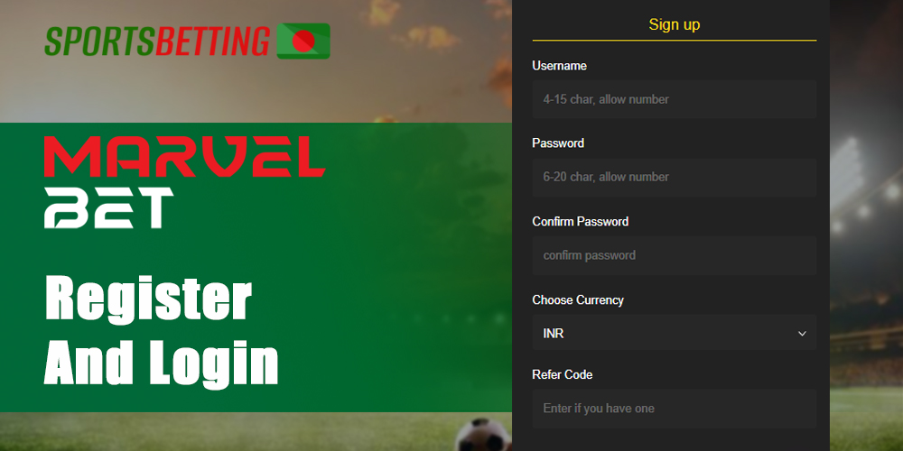 How Bangladeshi users can create a new account at MarvelBet 