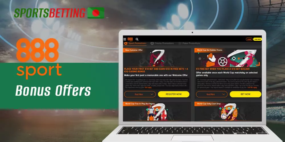 What bonuses 888sport offers to new and already registered users