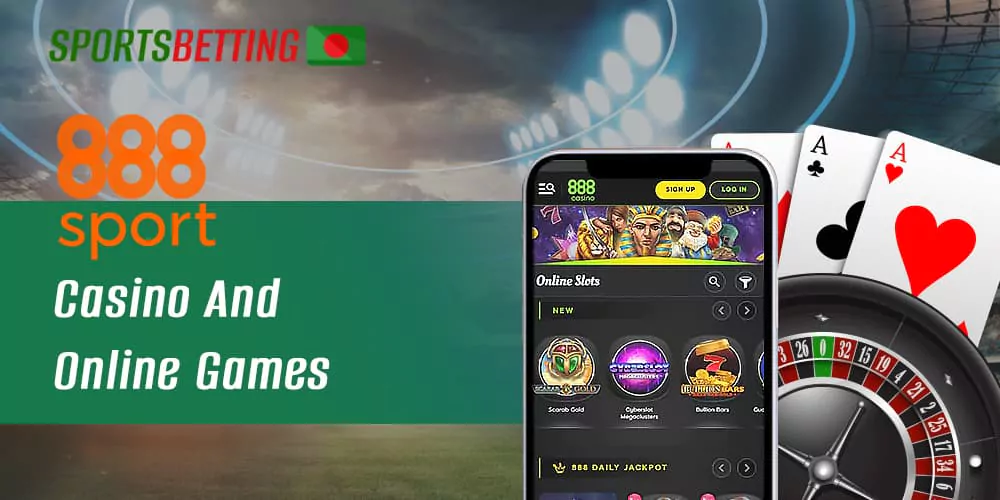 Overview of the online casino section and individual games at 888sport 