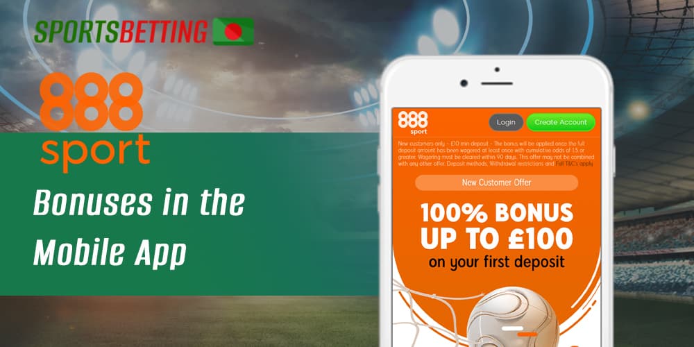 All bonuses available to Bangladeshi users in 888sport mobile app