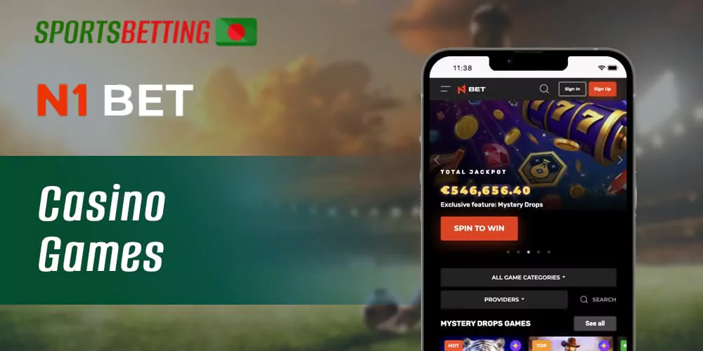 What games are available to Bangladeshi casino fans in the N1bet app