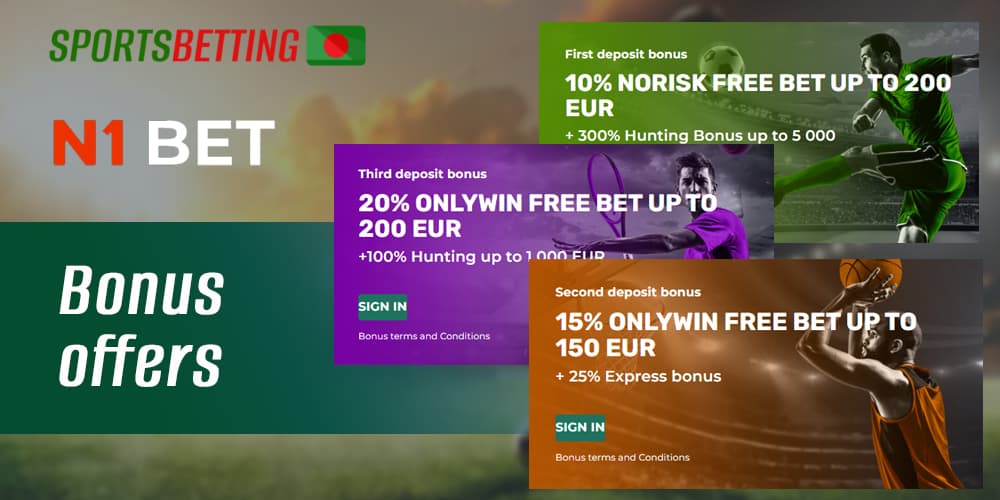 What generous bonuses N1bet offers during registration and sports betting