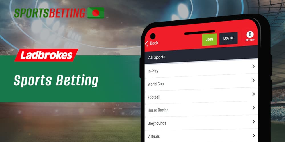 What sports are available in the Ladbrokes mobile app for betting
