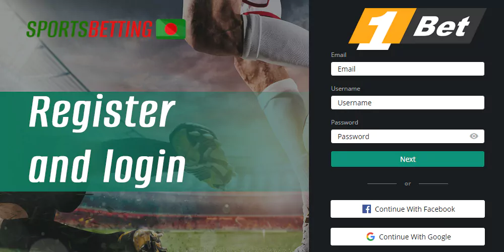 How to register and log in to a personal account on the bookmaker's site 1bet