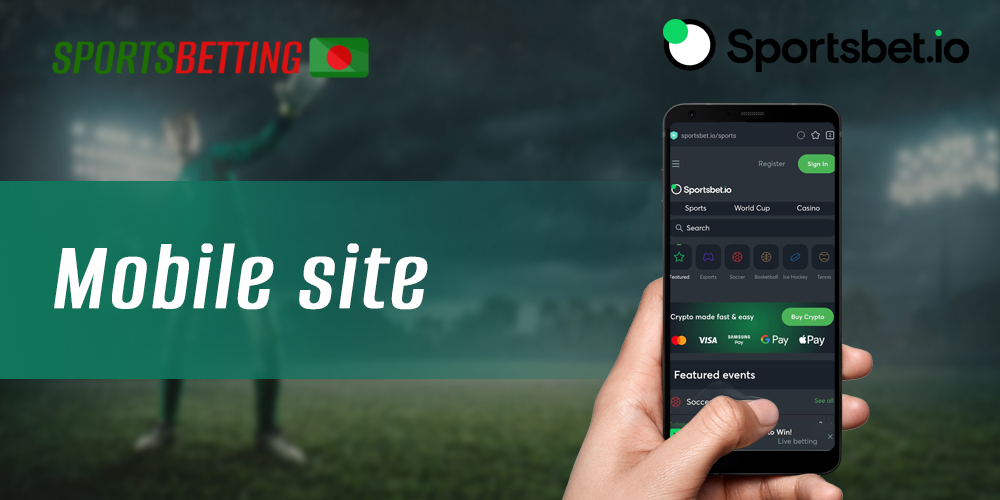 Features of using the mobile version of the Sportsbet.io site