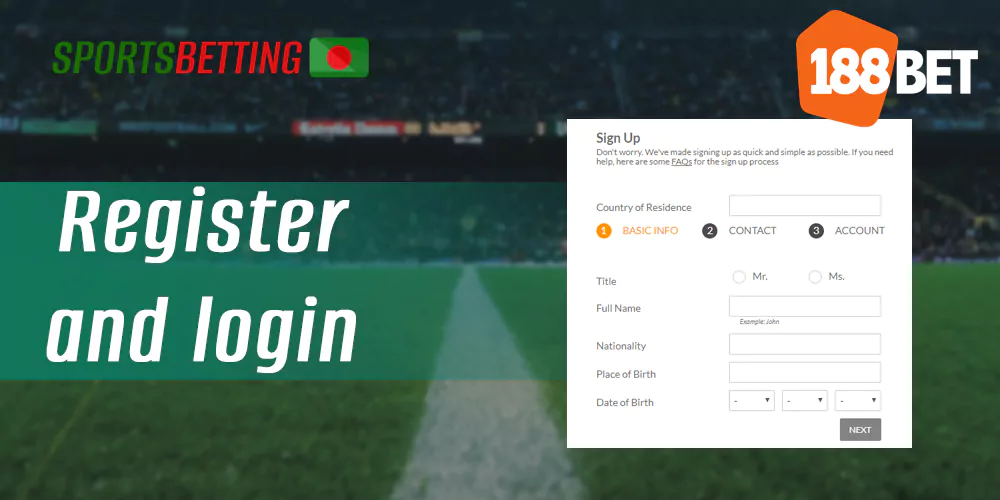 How new users from Bangladesh can create a new account on 188bet