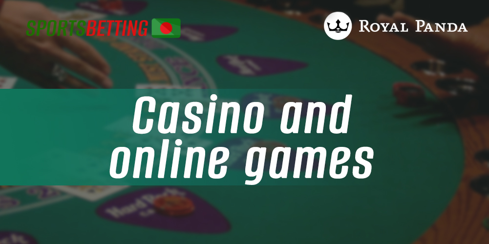 Features of the online casino section on the site of bookmaker Royal Panda