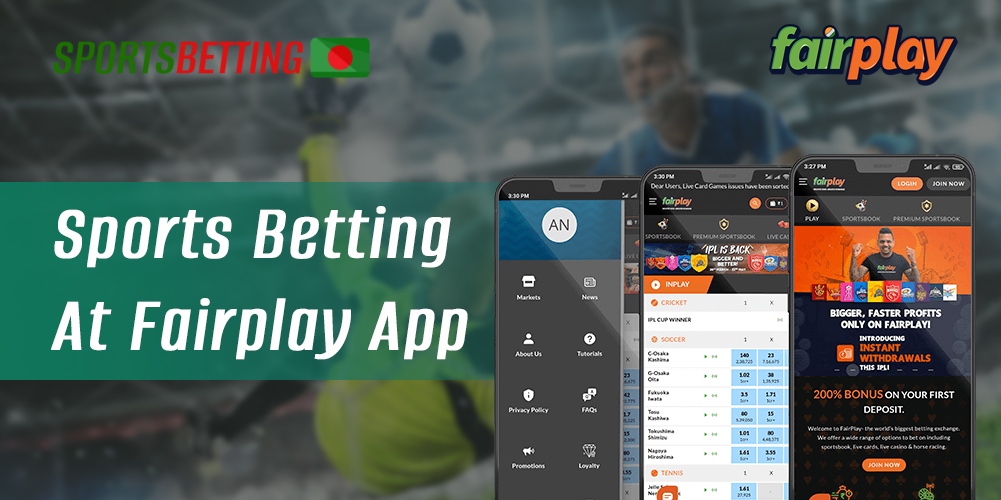 Sports betting features in the Fairplay mobile app 