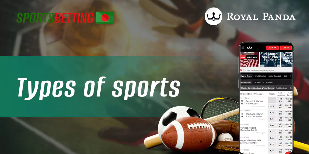 Sports and events available for betting at Royal Panda