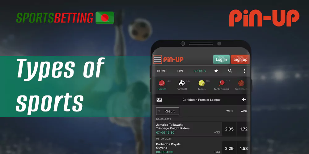 Sports and events available at pin up casino for betting