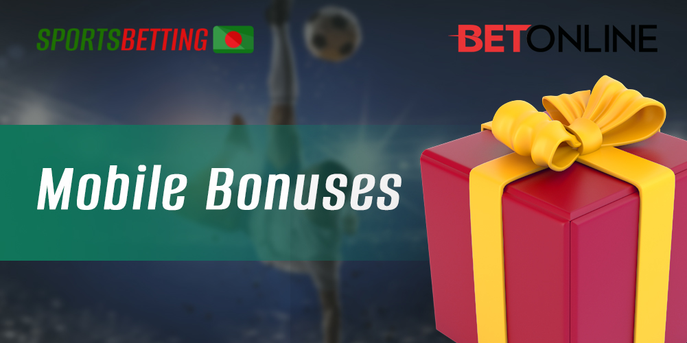 Full list of bonuses available in BetOnline mobile app 