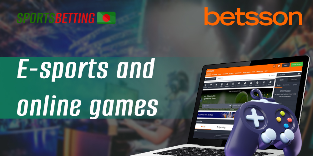Available games for betting on E-sports on Betsson