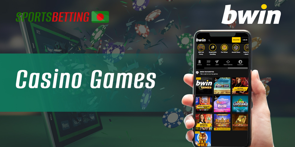 List of games available in the online casino section in the Bwin mobile app