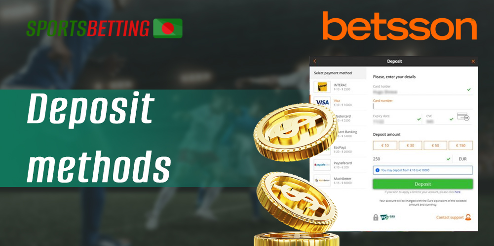 How Bangladeshi users can make a deposit on Betsson