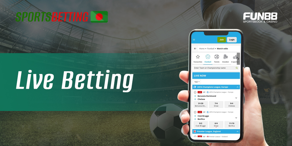 Live sports betting for Bangladeshi users in the Fun88 app
