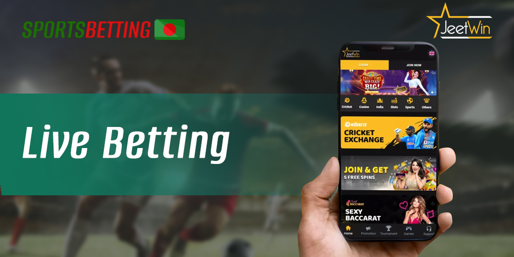 Features of live betting in mobile betting app bookmaker Jeetwin 
