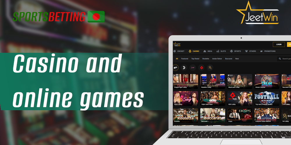 Description of the nolain casino section available on the Jeetwin website
