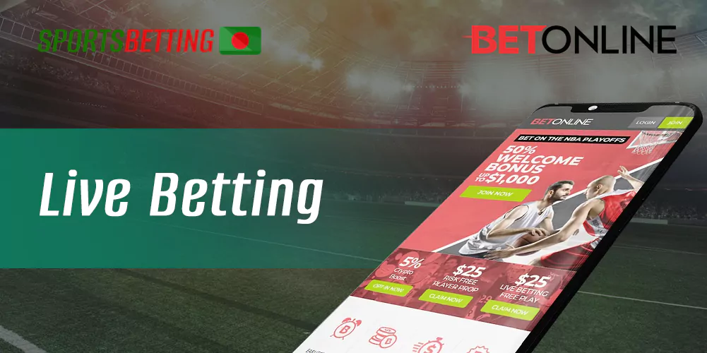 Features of in-play betting in the BetOnline mobile app