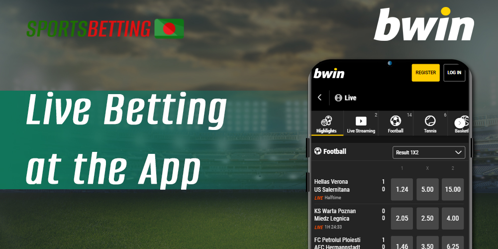 Live betting in the Bwin mobile app: How to start betting