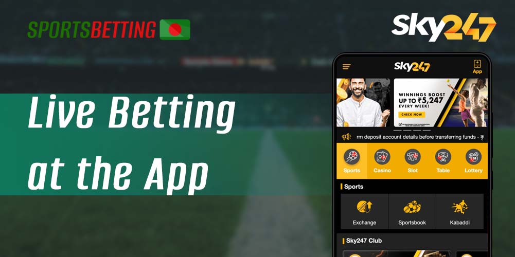 Features of live betting with the Sky247 app