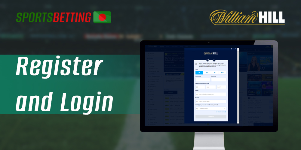 Step-by-step instructions for registering a new account at William Hill