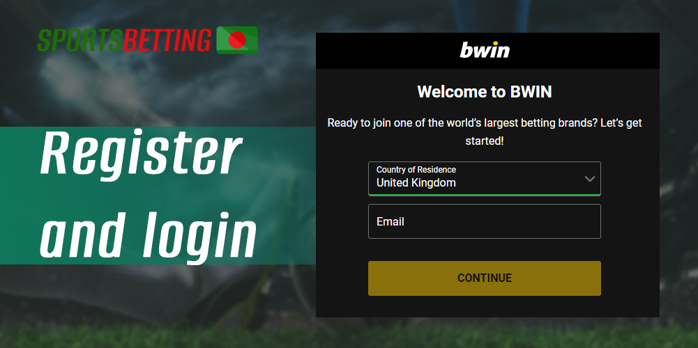 Account registration and login on the website bookmaker Bwin