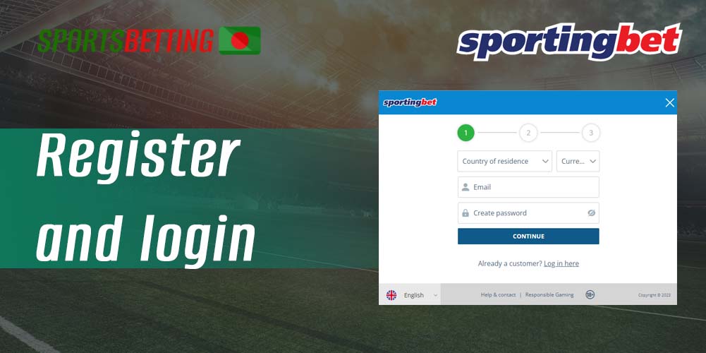 Step-by-step instructions for registering a new account on Sportingbet