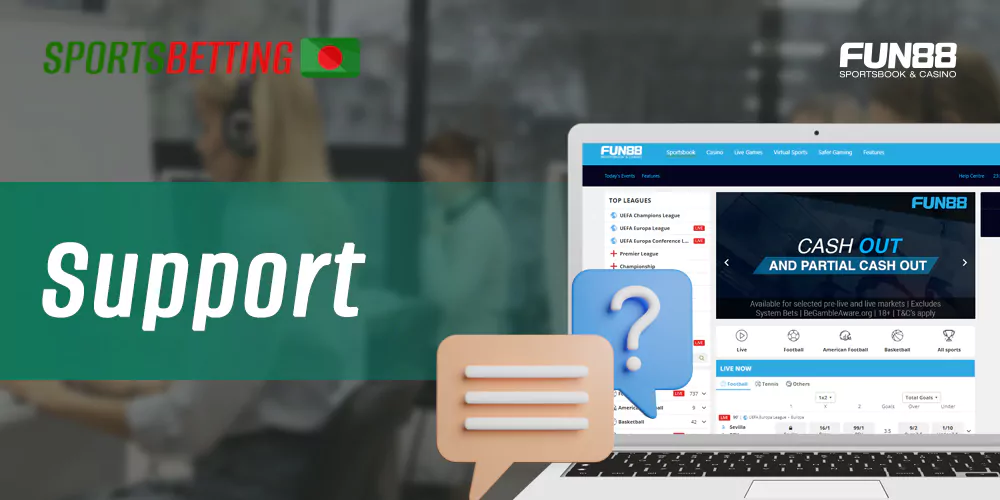 Ways for Bangladeshi users to contact the Fun88 support team