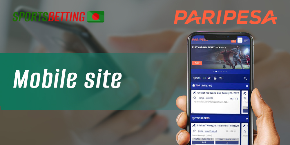 How to use all the features of PariPesa using the mobile version of the site