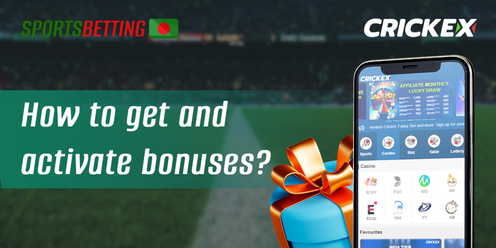 Step by step instructions on how to get and use bonuses from bookmaker Crickex