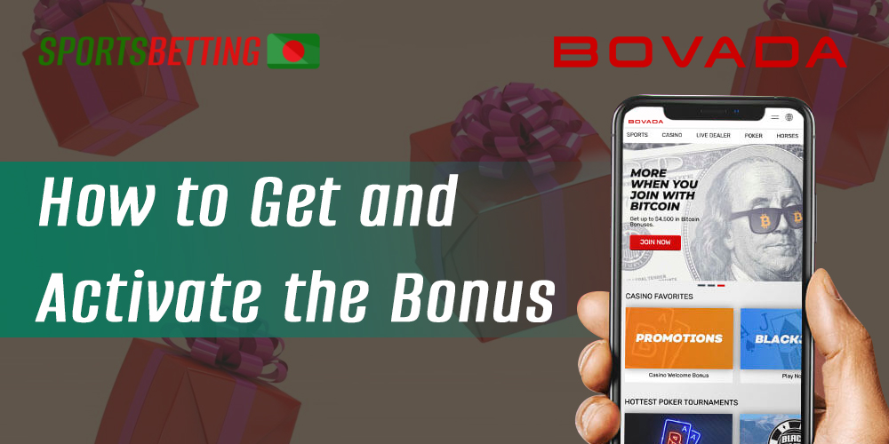 Instruction for new Bovada Bangladesh users how to get and activate the bonus