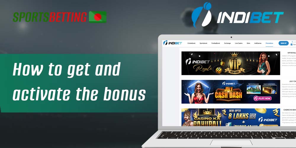 Step-by-step instructions for Indibet users on how to get bonuses