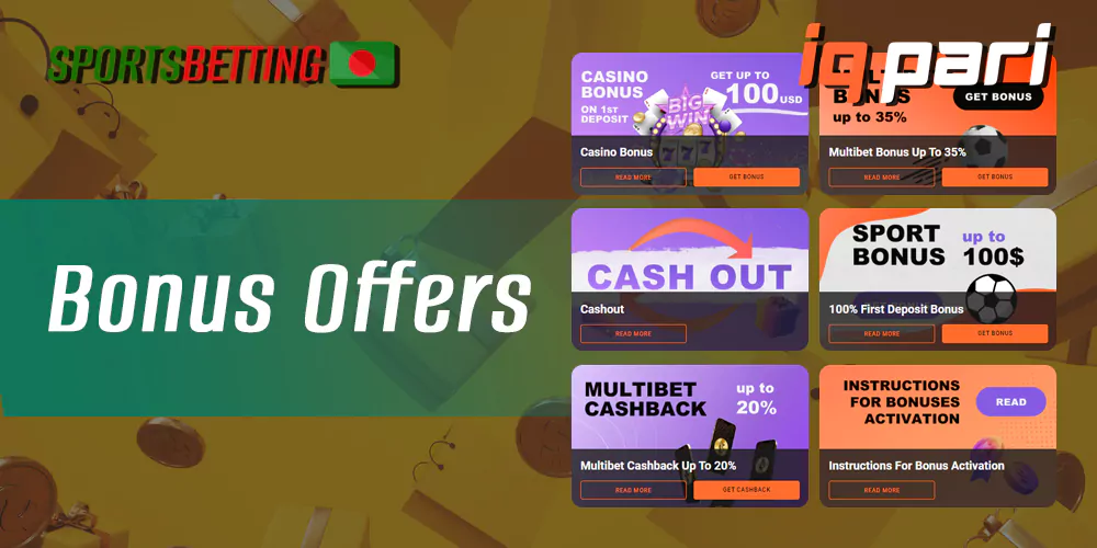 Full list of bonus offers from IQPari Bangladesh