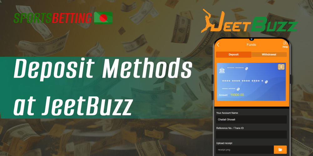 Methods available for deposit in JeetBuzz App