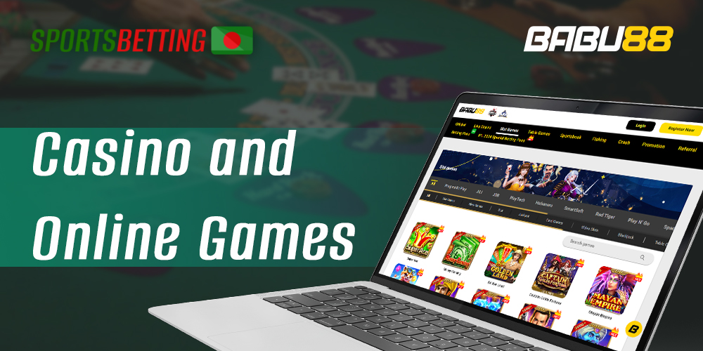 Online games available in the online casino section of the Babu88 website 