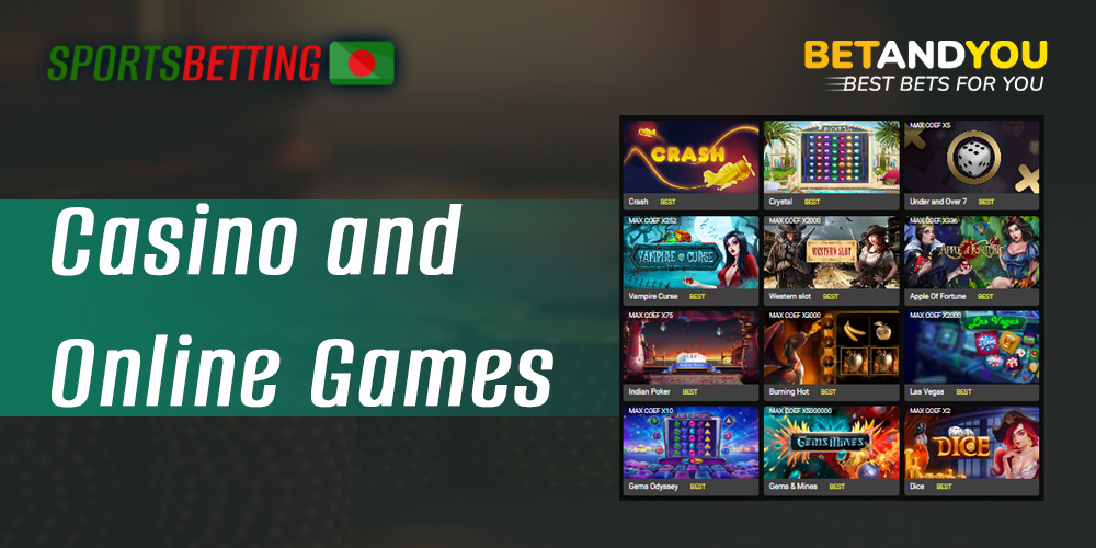 Games available at Betandyou online casino for Bangladeshi users