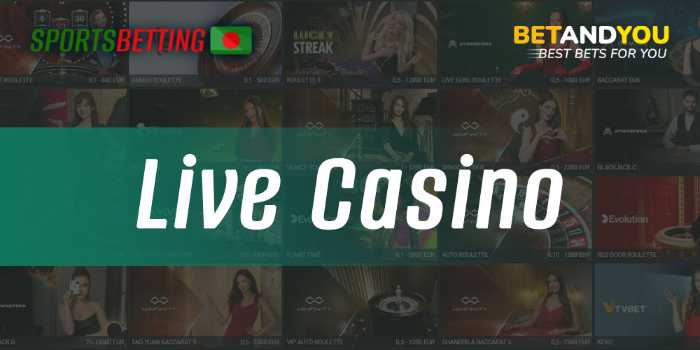 Types of live casino games available at Betandyou online casino Bangladeshi site