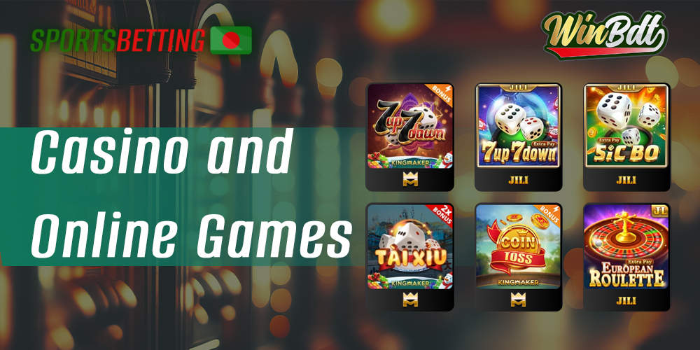 Games available at WinBDT online casino for Bangladeshi users