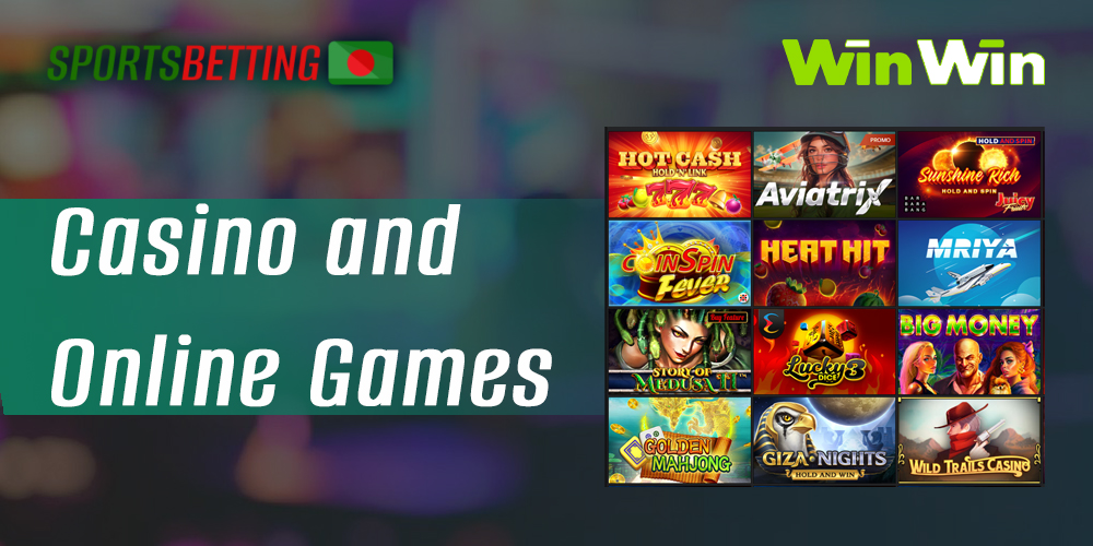 Features of online casino section on WinWin bet website