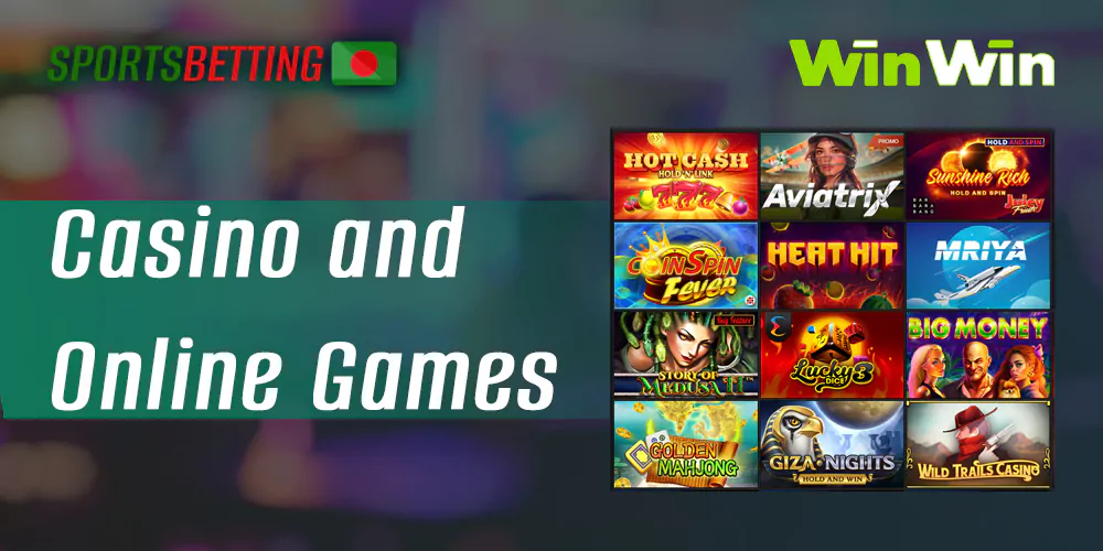 Features of online casino section on WinWin bet website