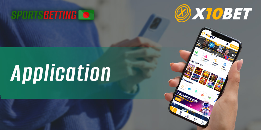 x10Bet mobile application for sports betting and online casino