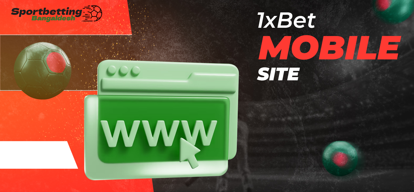 The mobile version of the 1xBet site