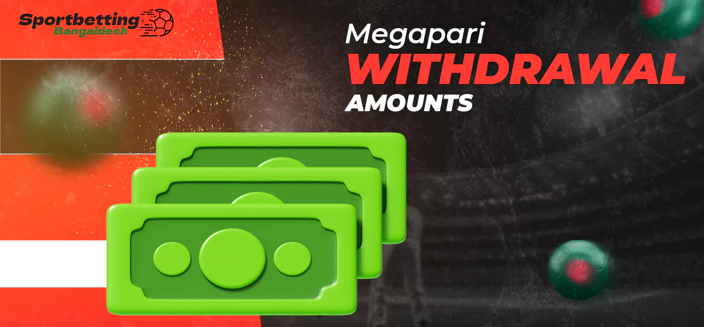 Minimum and maximum amount available for Megapari withdrawal