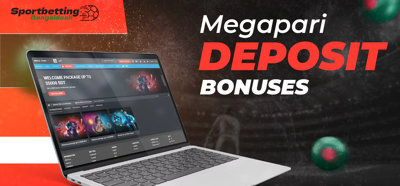 Bonuses for Megapari users from Bangladesh available on deposit